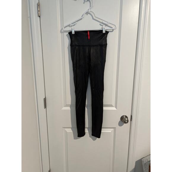 SPANX faux leather high waisted moto leggings size small - Picture 1 of 6